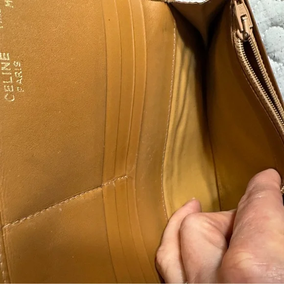 Celine Large Macadam Brown/Tan Envelope Leather Continental Wallet - Picture 11 of 16